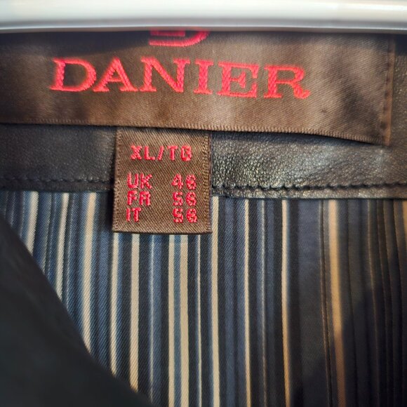 Daniel Black Leather Coat Mens XL - Picture 2 of 10